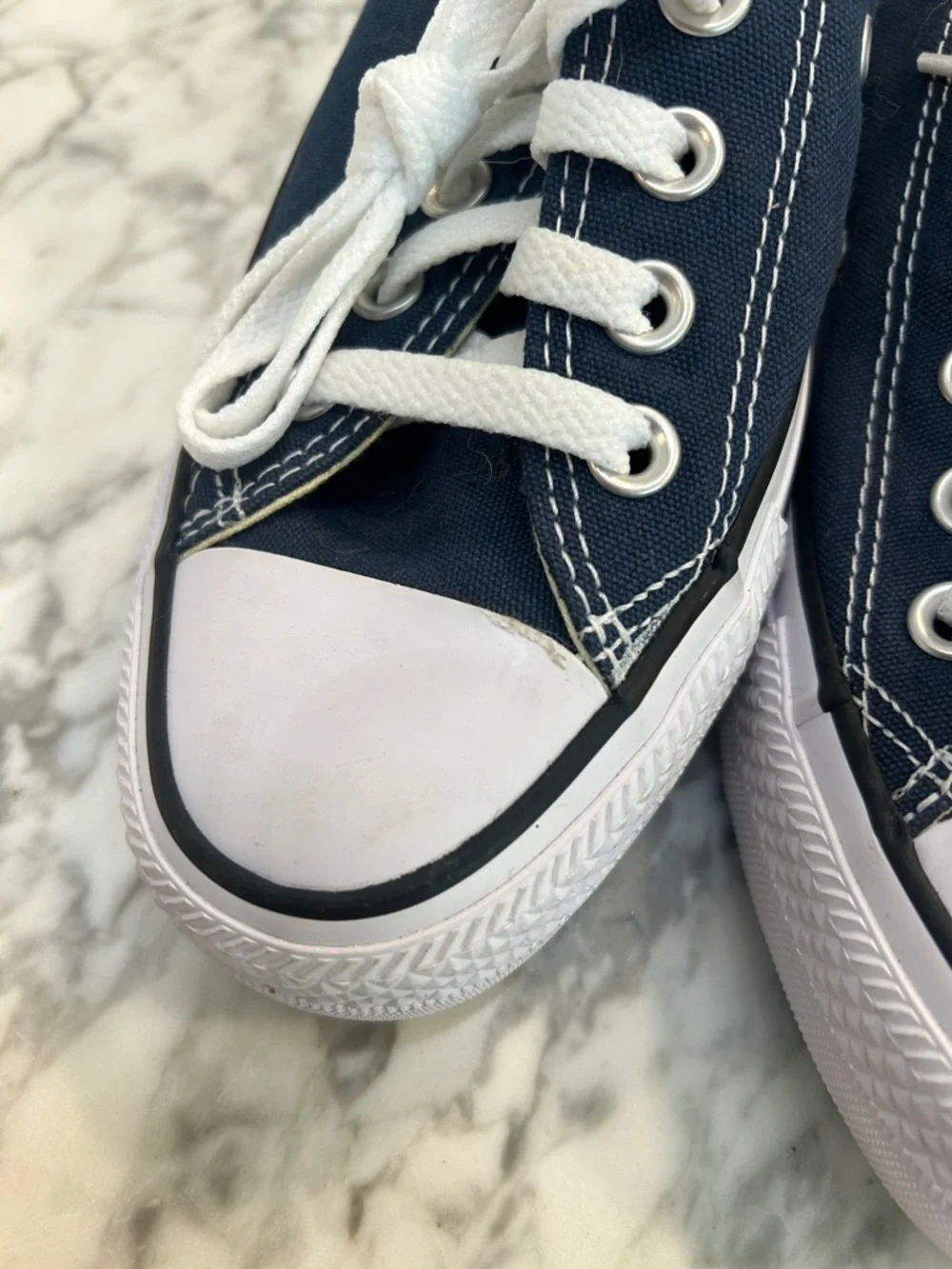 Converse Low Top Sneakers - Navy Blue & White - Picture 5 of 5